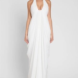 Chic White Backless Halter Dress